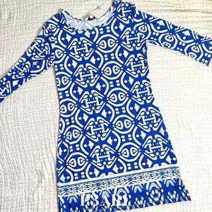 NWT Jean Pierre Klifa Blue Resort Beachy Daphne Dress, Medium